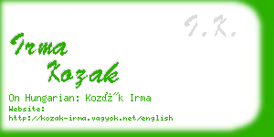 irma kozak business card